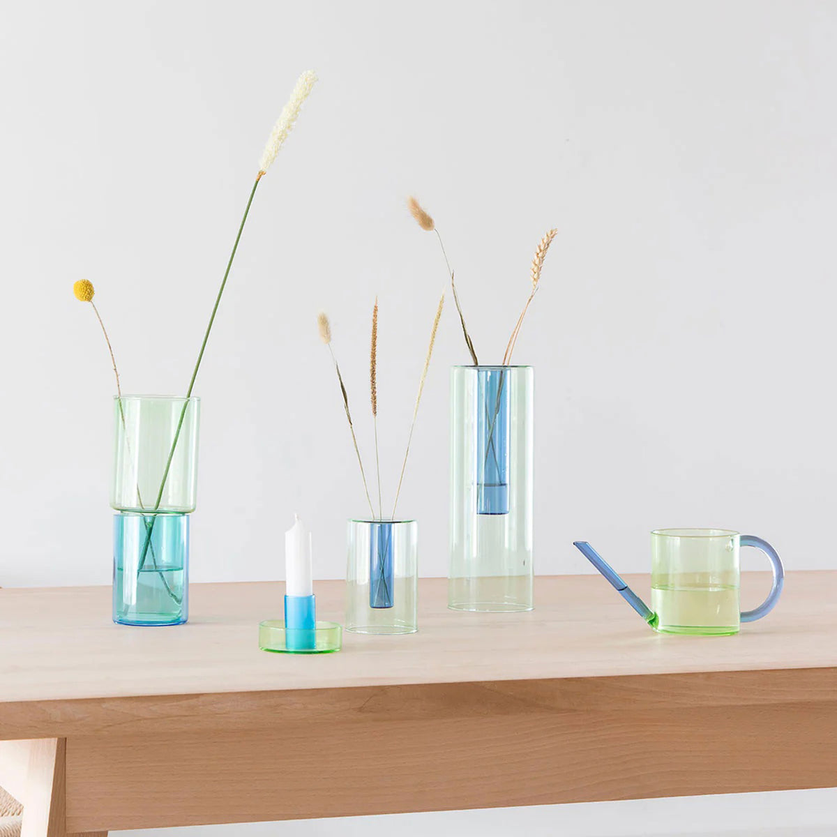 DUO TON | BOUGEOIR en verre bicolore | Conception de blocs