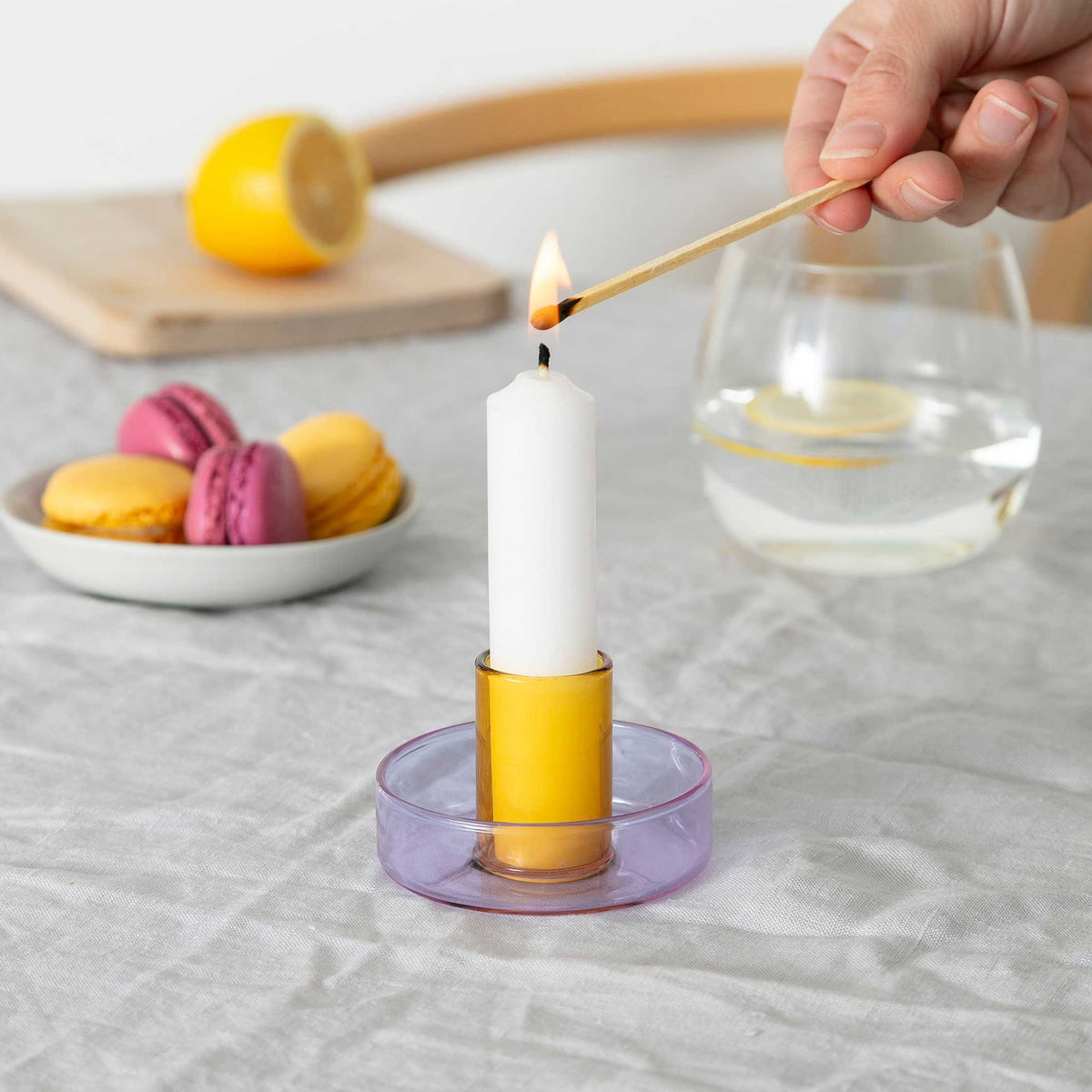 DUO TONE | zweifarbige Glas-KERZENSTÄNDER | Block Design