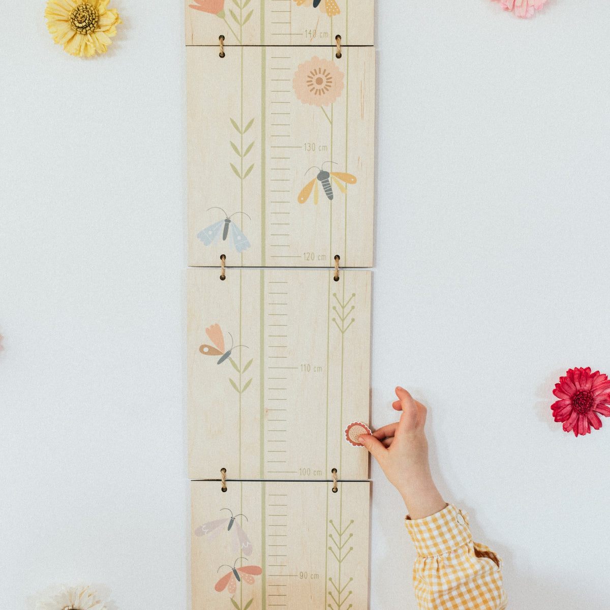 BUTTERFLIES - Kindermesslatte aus Holz - Wachstumsskala | milin