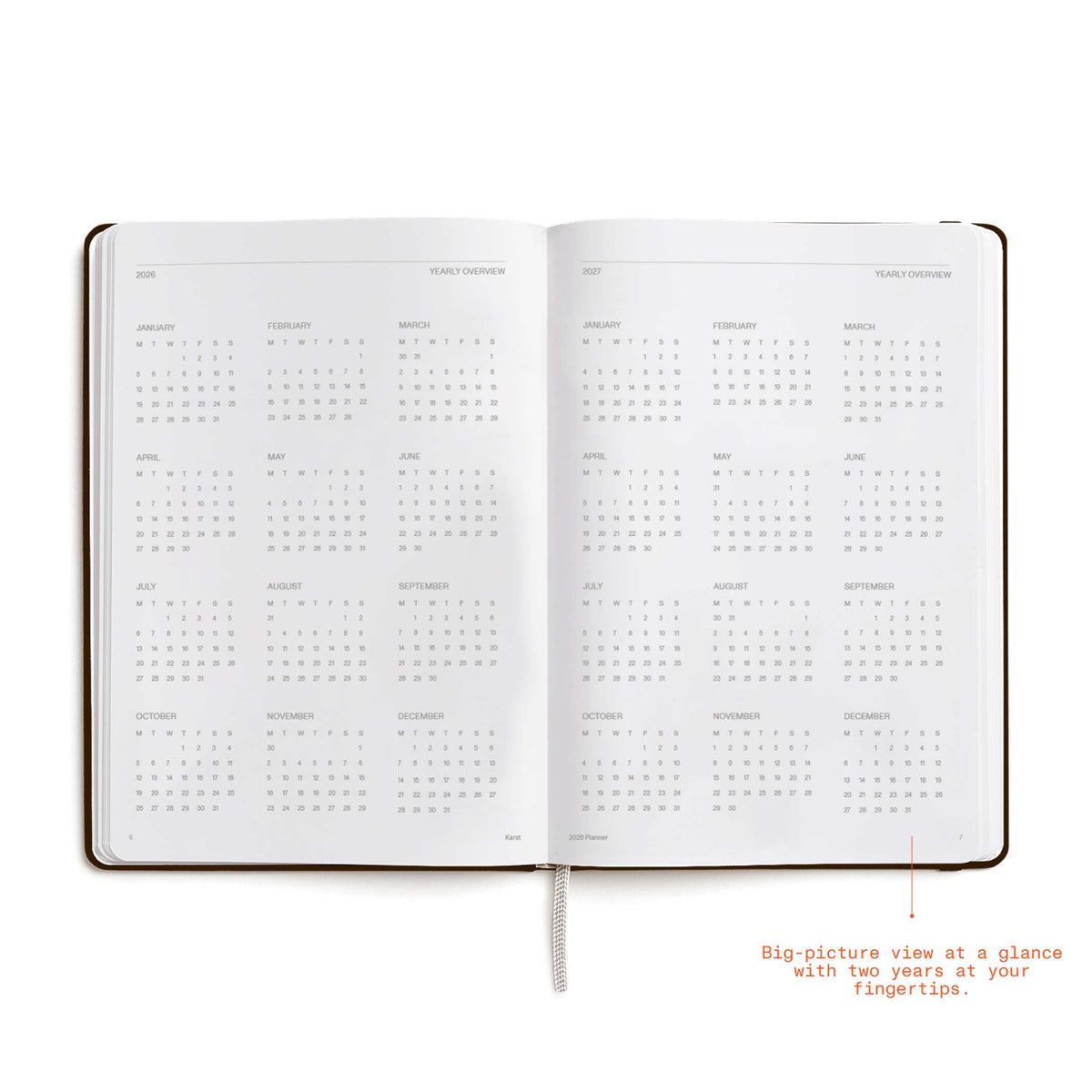 WEEKLY PLANNER 2026 ESPRESSO - Wochenplaner & Kalender - Hardcover A5 | KarstGoods