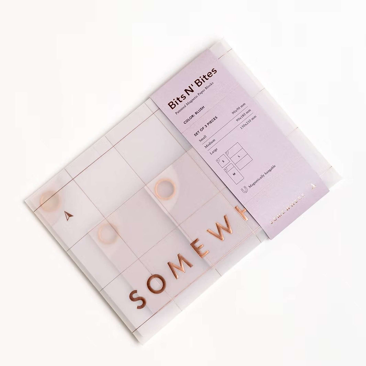 BITS N' BITES - Magnetic Memo Pads - set of 3 in blush | Somewhere