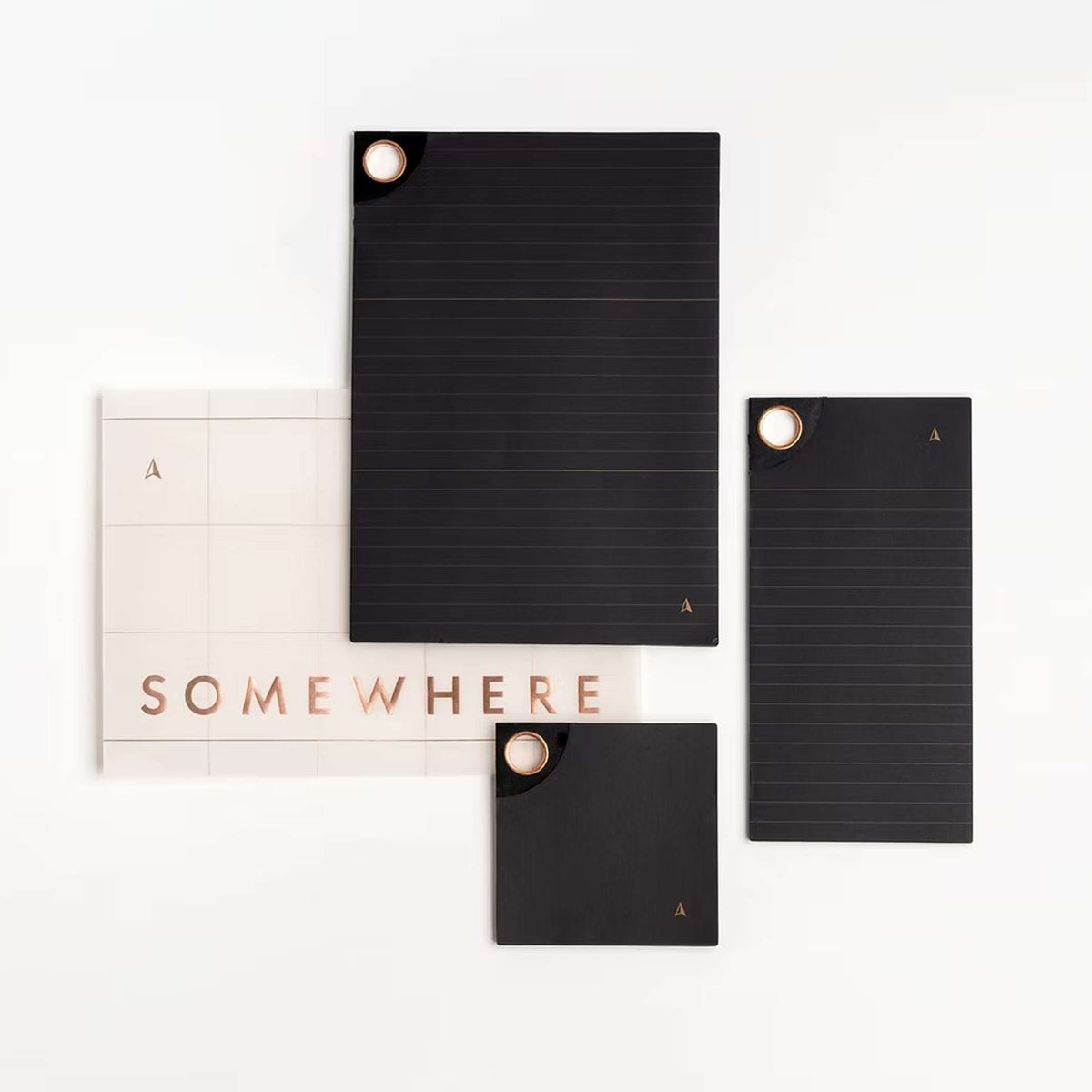 BITS N' BITES - magnetisch aufhängbare Notizblöcke - 3er Set in Schwarz | Somewhere