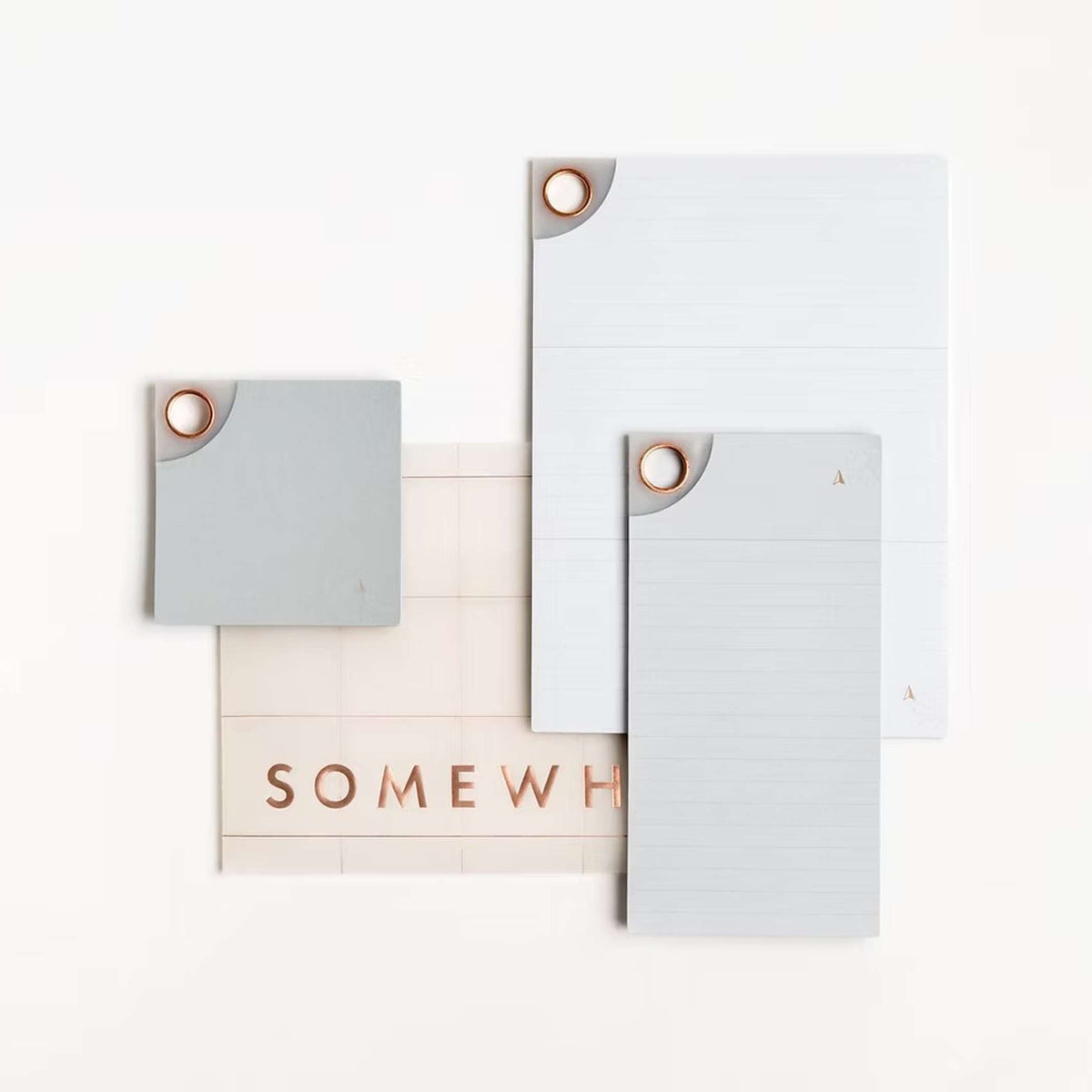 BITS N' BITES - Magnetic Memo Pads - set of 3 in stone gray | Somewhere