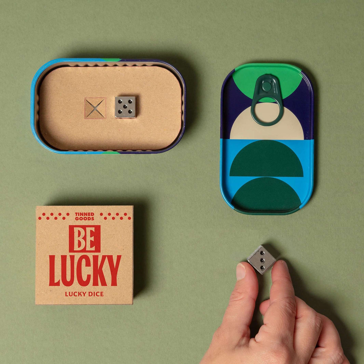 Würfelset "Be Lucky" – Metall · in Dose | Block Design