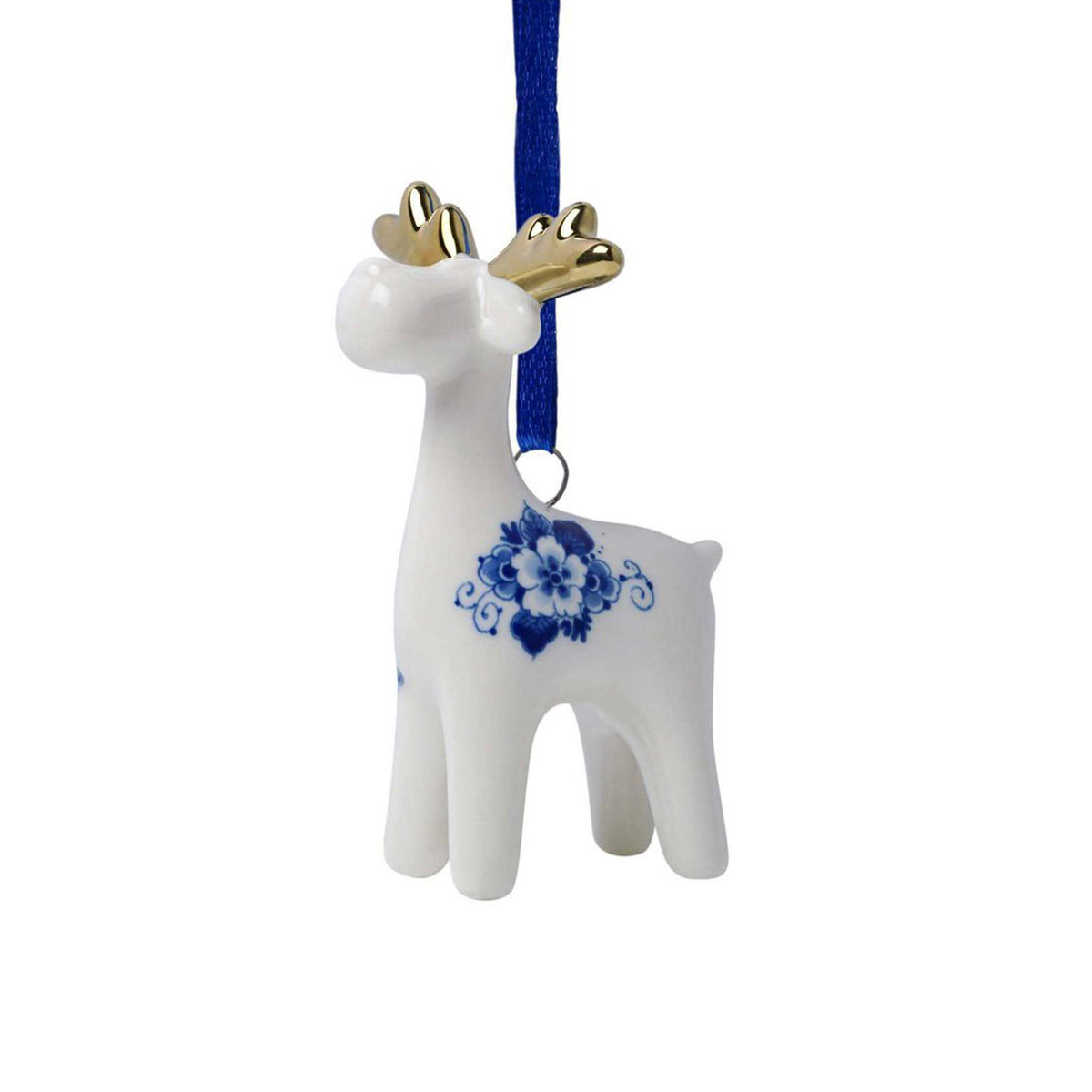 RENTIER Blau & Goid - Weihnachtsbaumschmuck - Keramik ca. 10 cm | Heinen Delfts Blauw