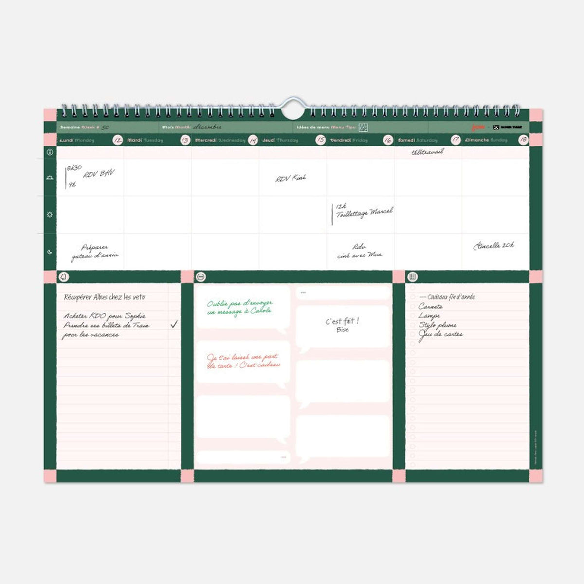 Wochenplaner "Le Planning Hebdo" – Papier · 40×31 cm | Papier Tigre