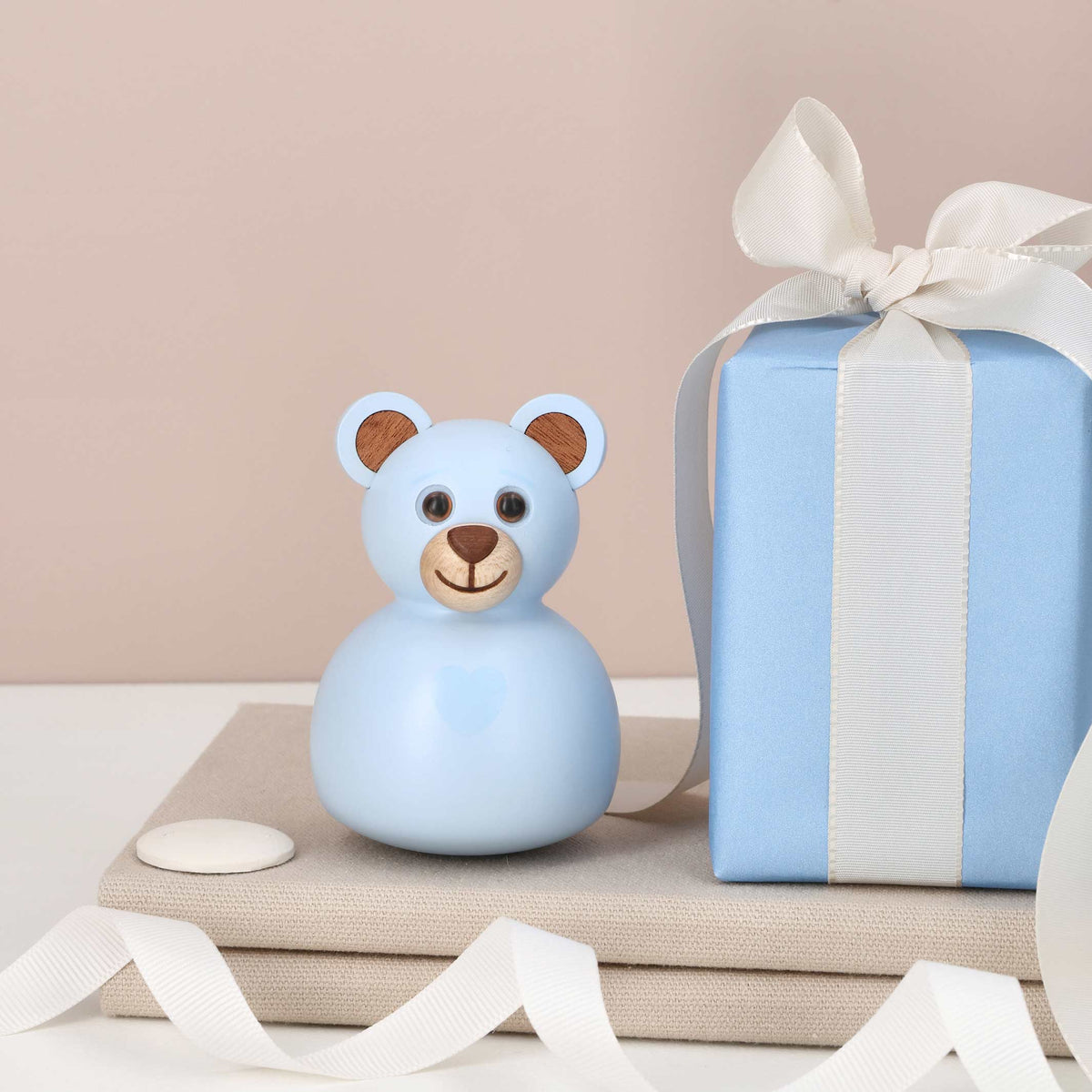 Wooden Teddy Bear Blue – Beech · 9 cm | Spring Copenhagen