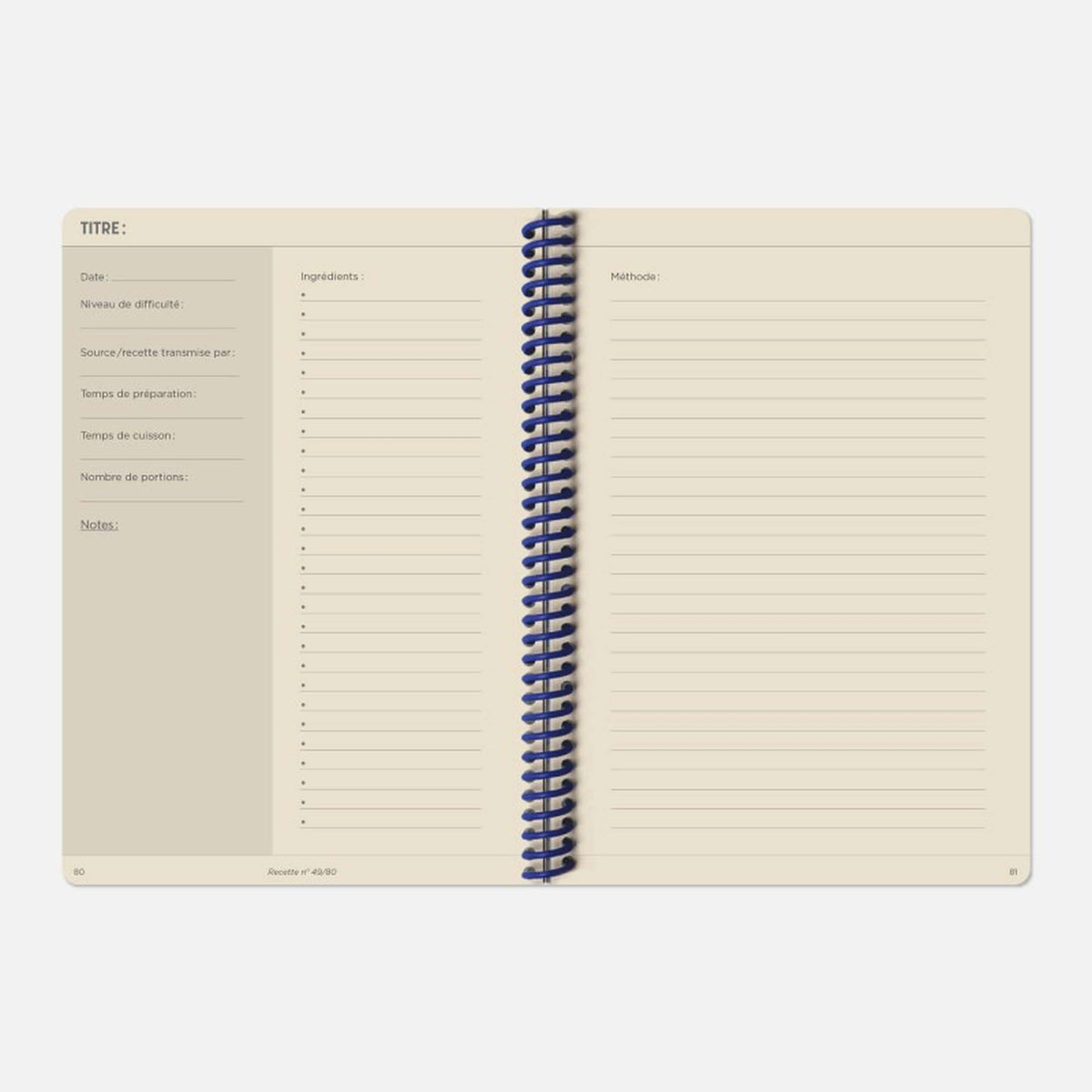Rezepte-Notizbuch "Canvas" – Bordeaux · A5 | Papier Tigre