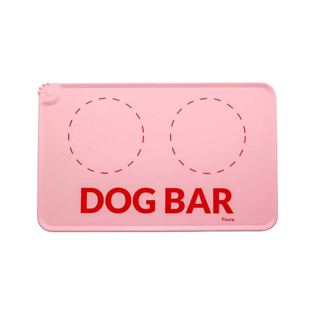 Napfunterlage "Dog Bar" – Rosa · Silikon · 49,5×26,5 cm | Fisura