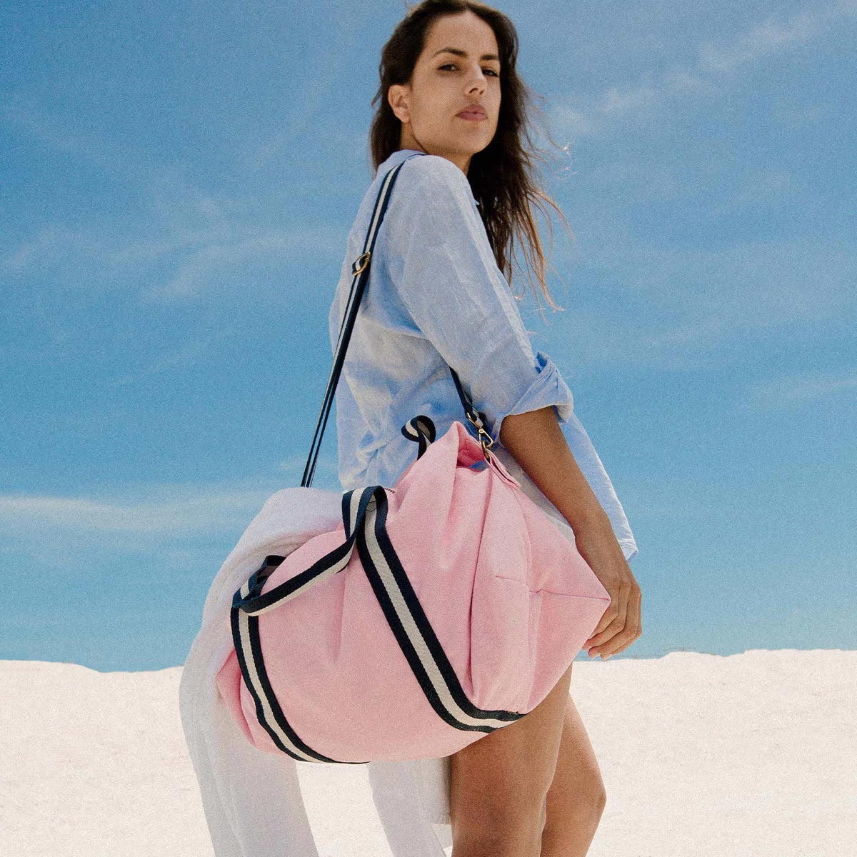 BODHI NOMAD - Pinker Weekender Medium - Reise-Tasche aus recyceltem Segeltuchstoff | farans