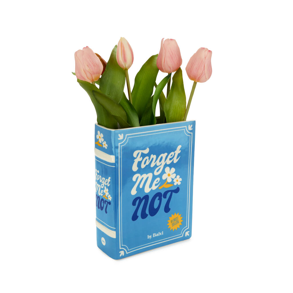Buchvase "Forget Me Not" – Blau · Keramik · 20 cm | Balvi