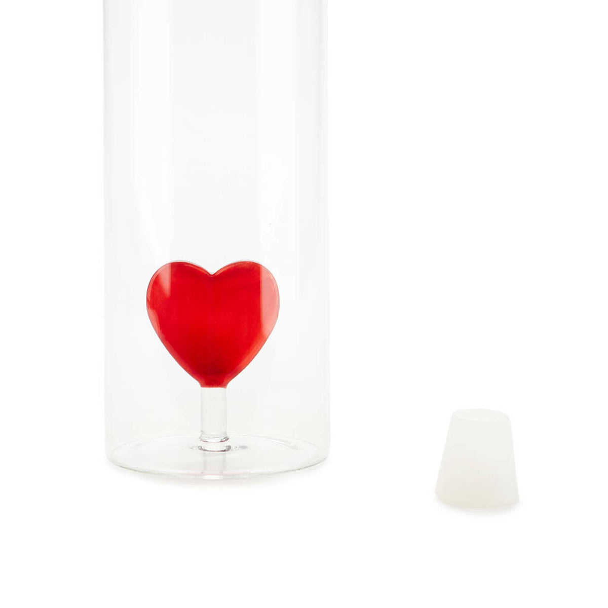 Glasflasche "Love Bottle" – Rotes Herz · 1,2 L | Balvi