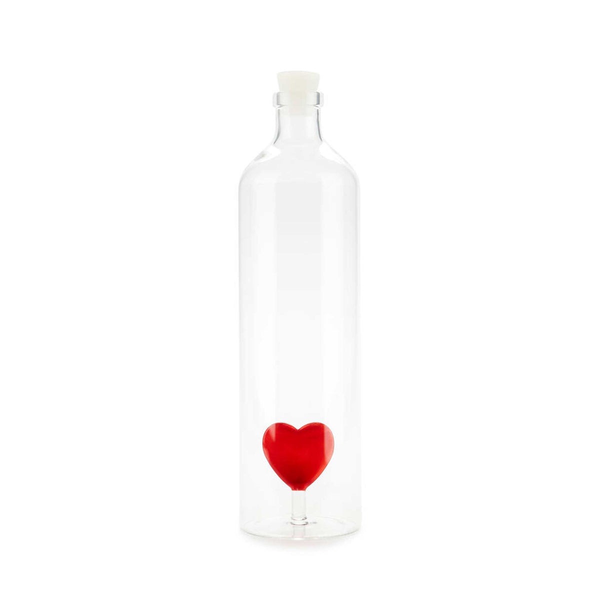 Glasflasche "Love Bottle" – Rotes Herz · 1,2 L | Balvi