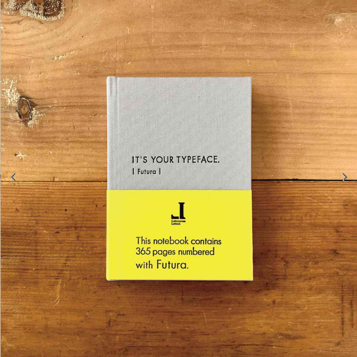 Notizbuch Typeface Futura – Letterpress, A6 Grau, Japan | Tomigaya · Geschenk Grafikdesign