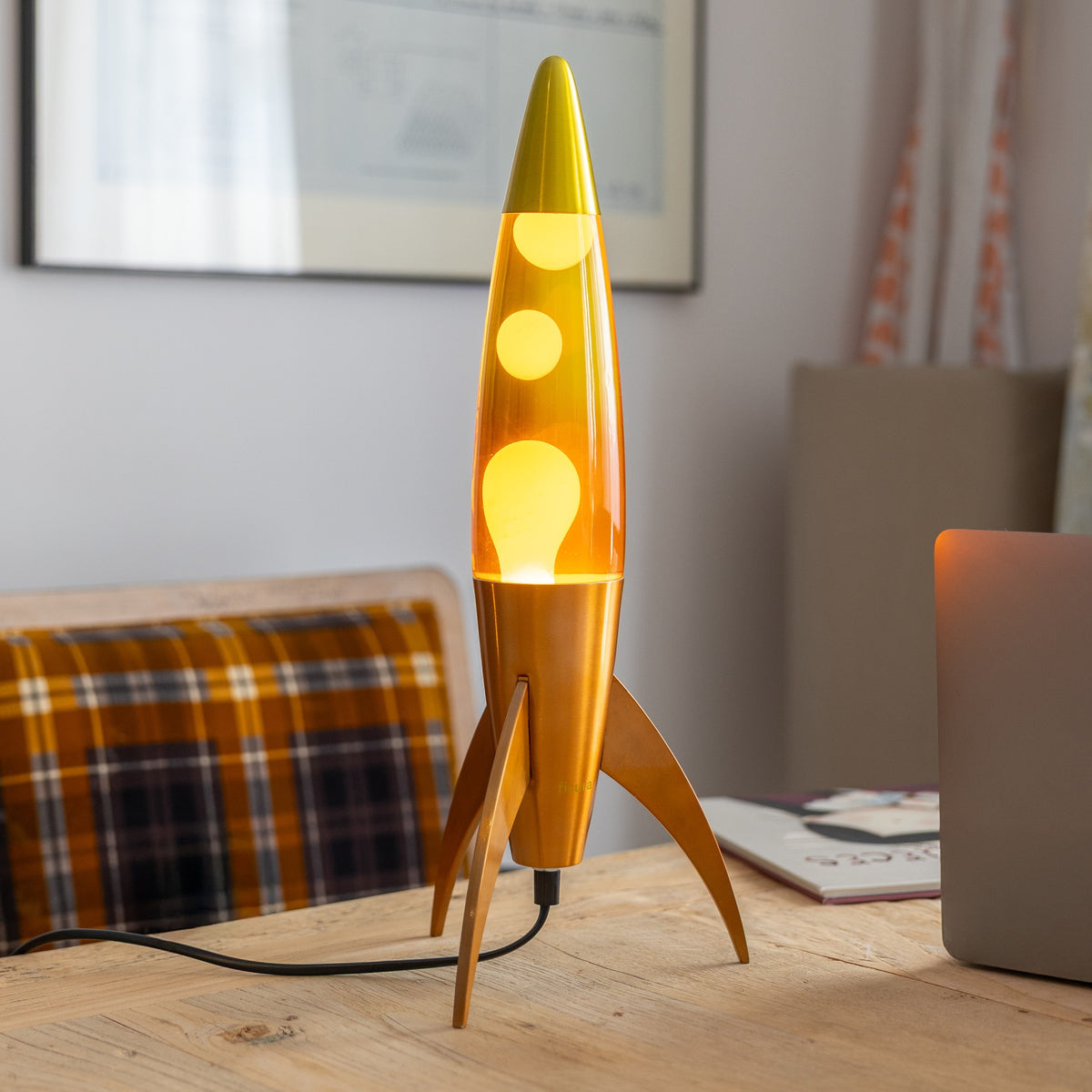 Lavalampe Rocket – Orange Gradient · Retro · 45 cm | Fisura