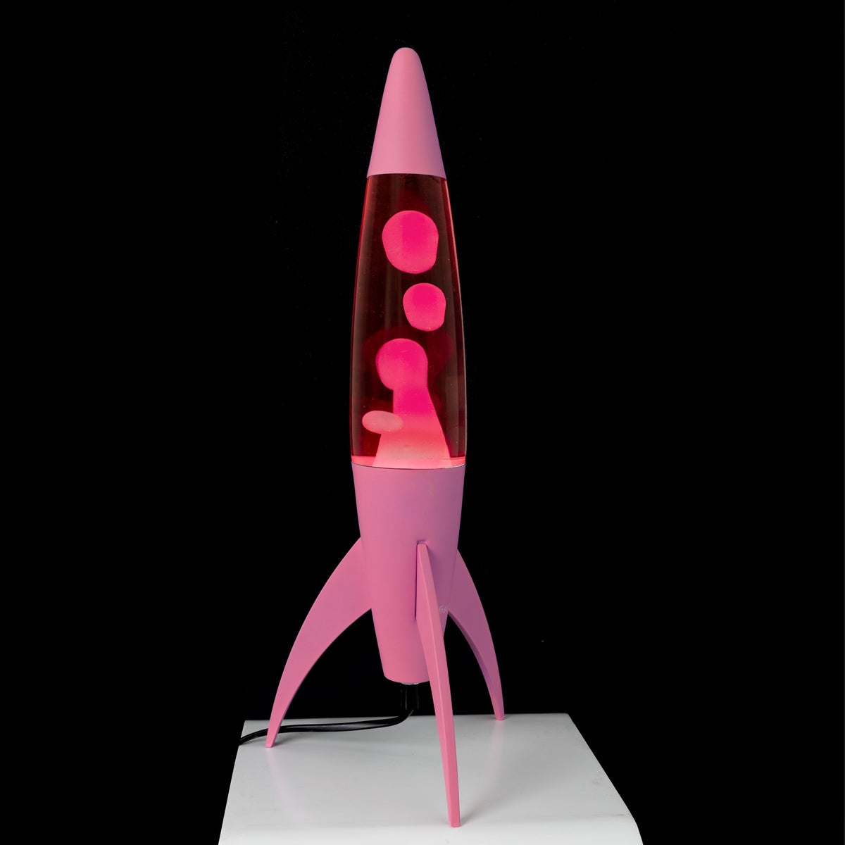 Lavalampe Rocket – Rosa Monochrom · Retro · 45 cm | Fisura