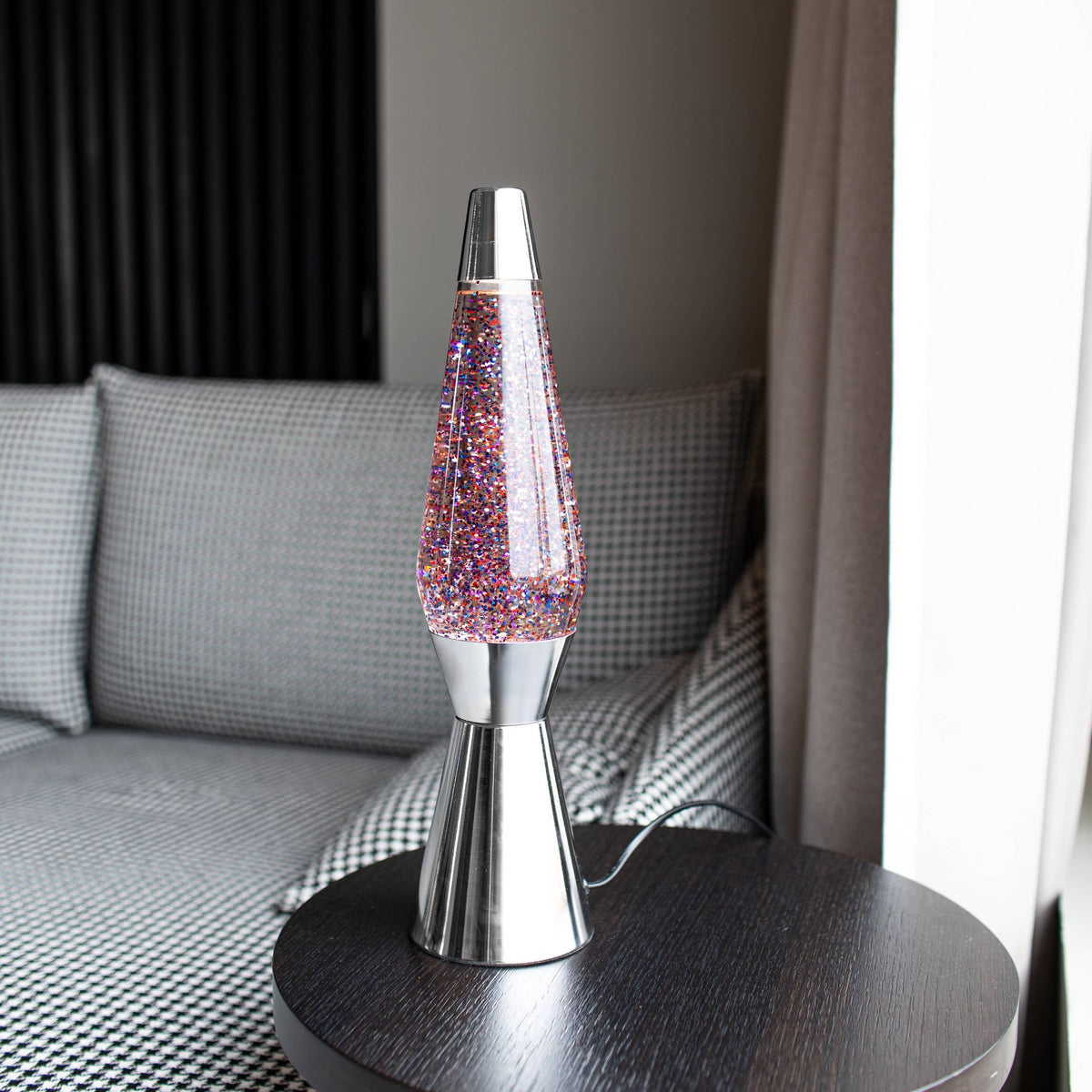 Lavalampe Bullet – Pink Glitter · Retro · 40 cm | Fisura