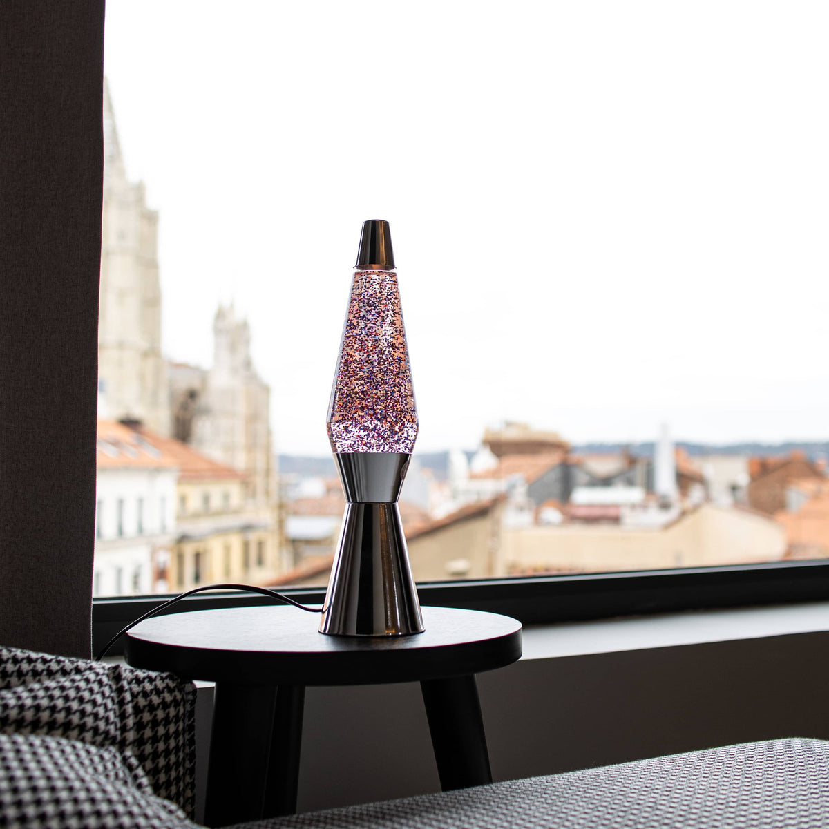 Lavalampe Bullet – Pink Glitter · Retro · 40 cm | Fisura