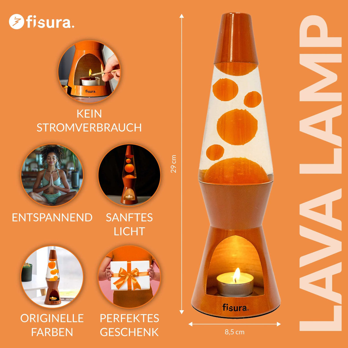 Lavalampe Teelicht – Terrakotta · 31,5 cm | Fisura