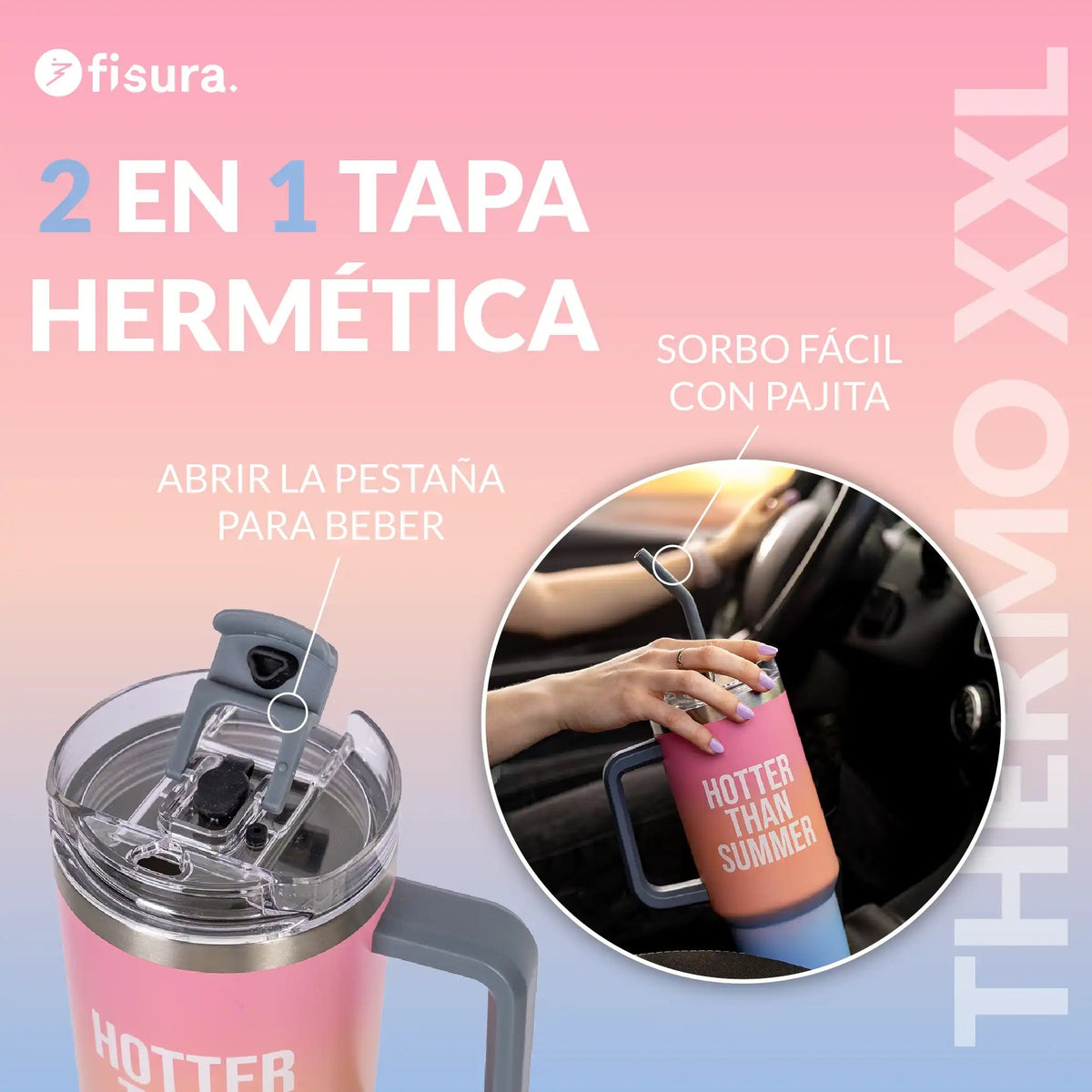 XXL-Thermosflasche "Hotter Than Summer" – Edelstahl · 1,2 l | Fisura