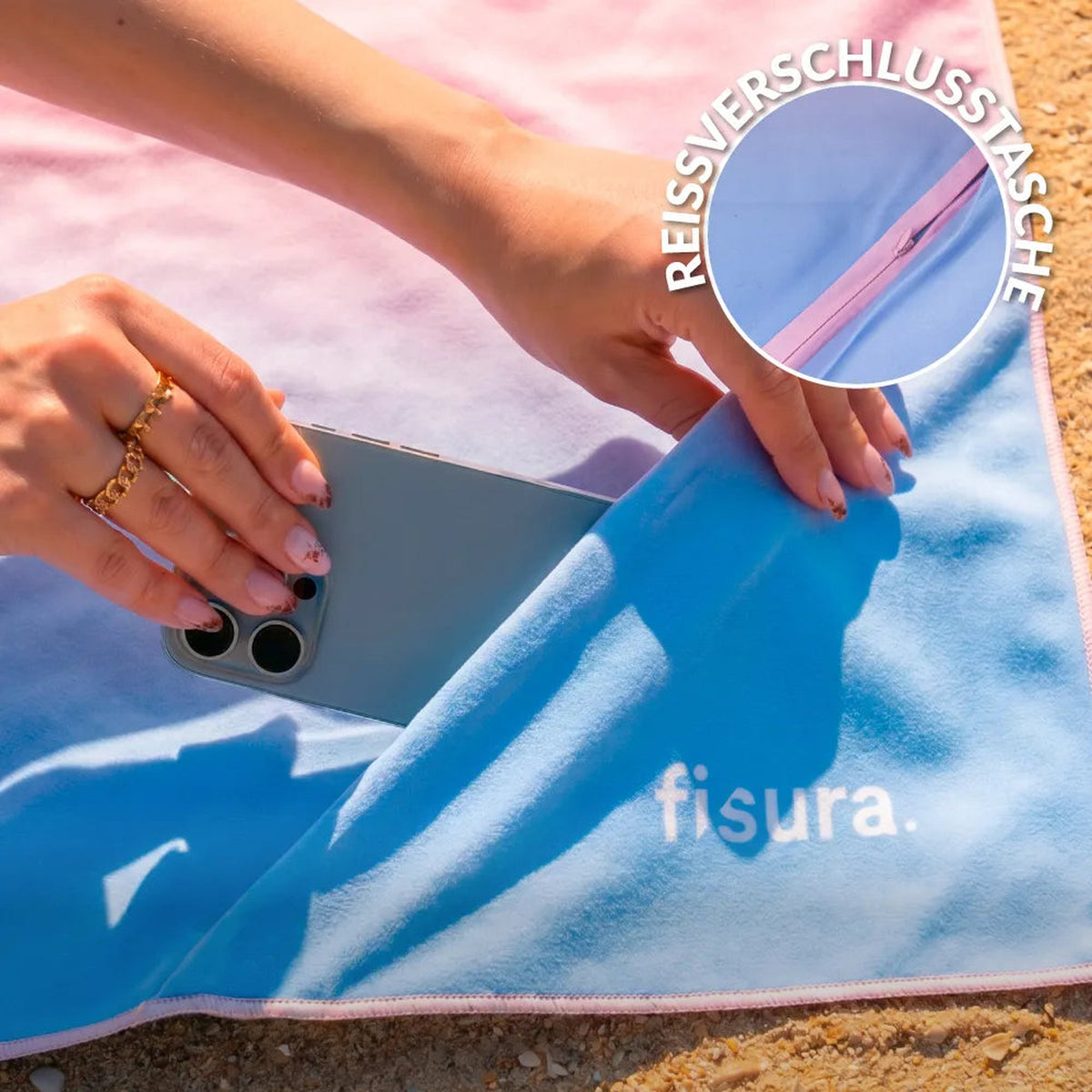 Strandtuch "It's Fucking Hot" – Mikrofaser · 180 × 100 cm | Fisura
