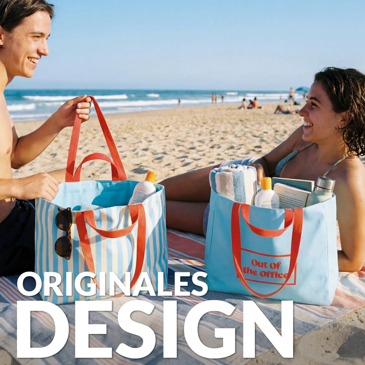 Beach Bag "Out of Office" – Reversible · 36 × 31.5 cm | Fisura