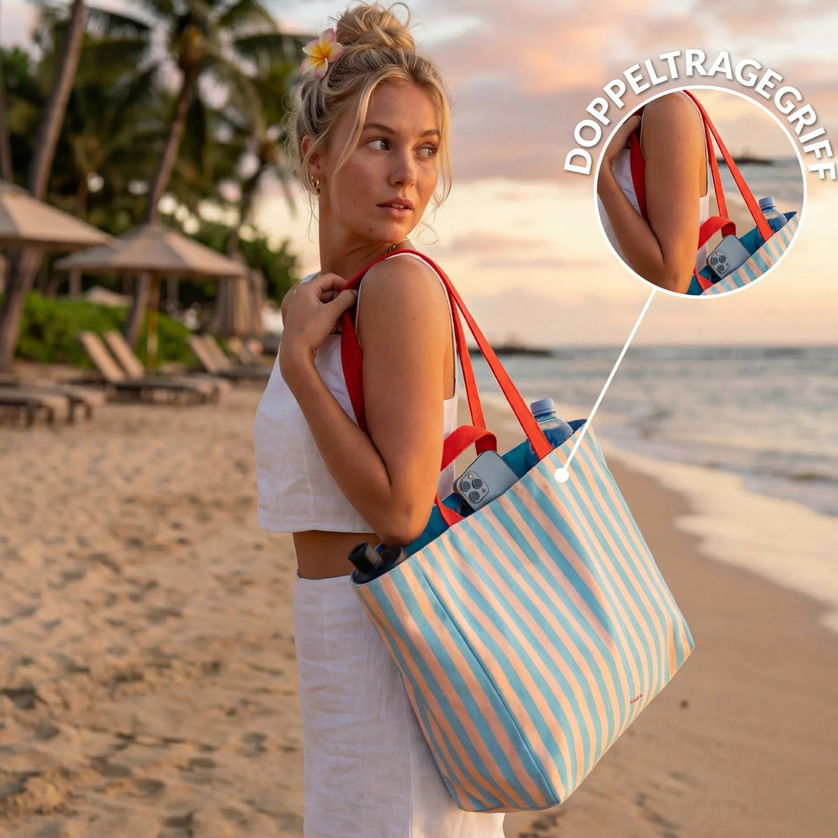 Beach Bag "Out of Office" – Reversible · 36 × 31.5 cm | Fisura