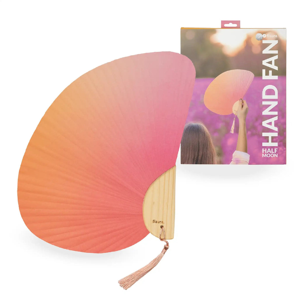 Handfächer Halbmond – Farbverlauf · Holz | Fisura