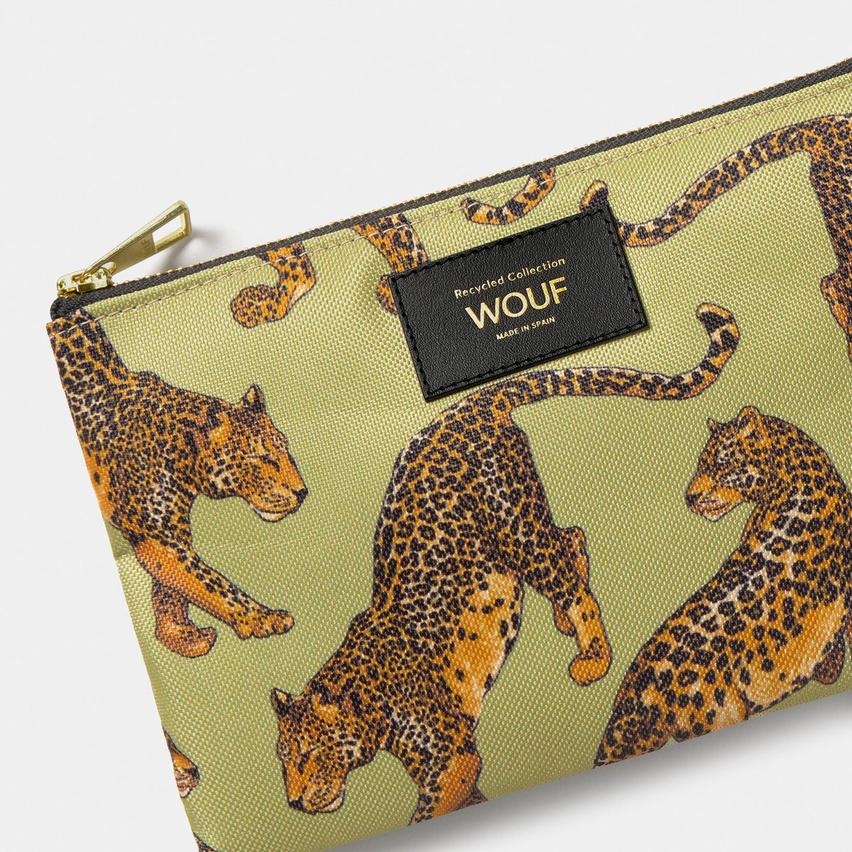 Pouch "Avo Leopard" – Grün · Leopardenmuster · 21,5 cm | Wouf