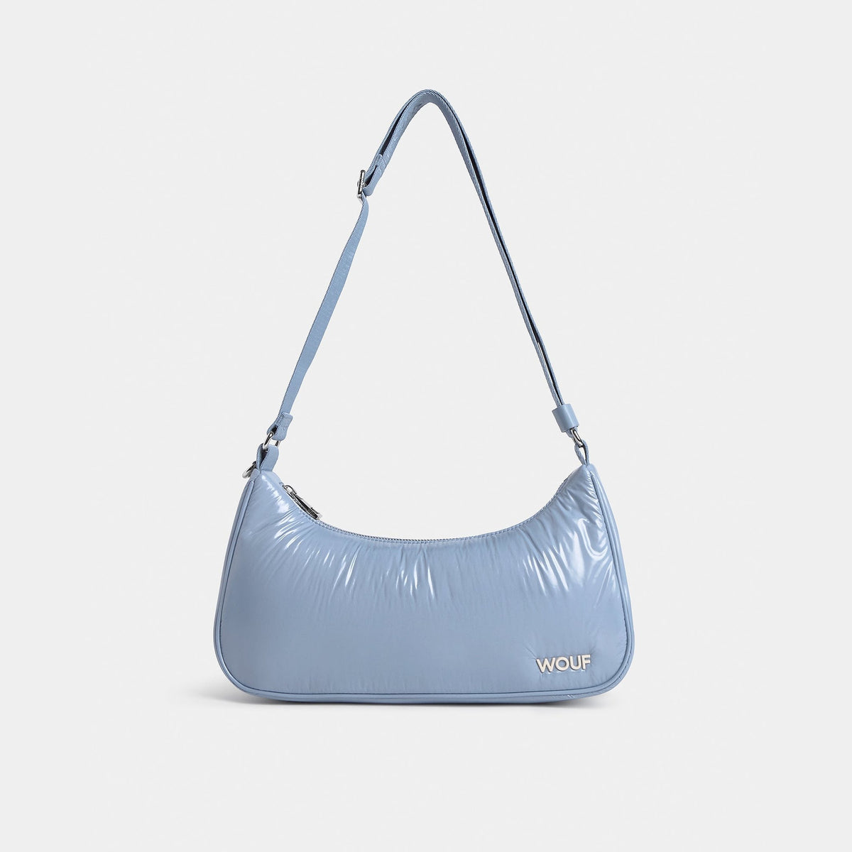 Umhängetasche Steel – Stahlblau · Glossy · Recycelt · 33 cm | Wouf