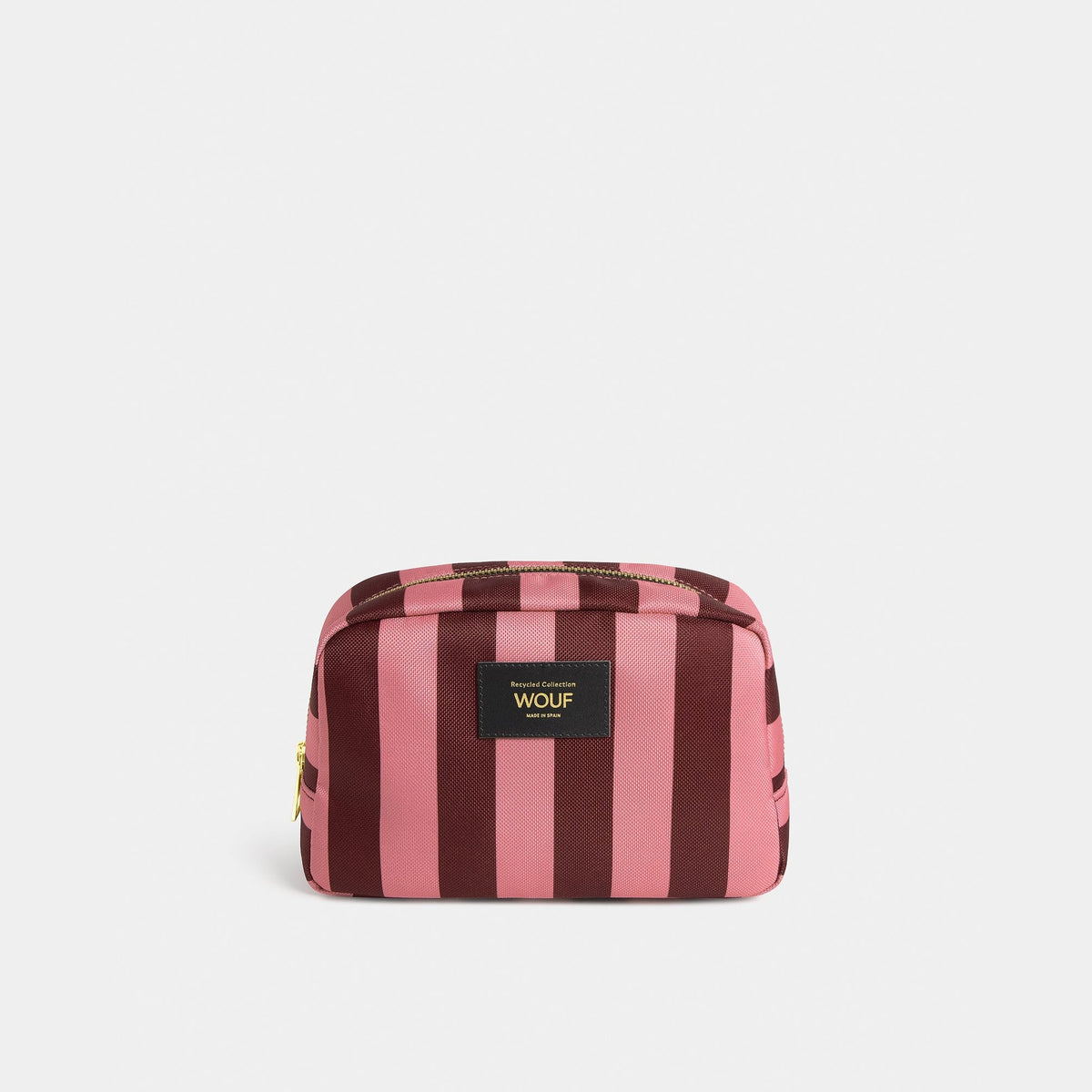 Kulturbeutel Sophie – Rosa · Streifenmuster · Recycelt · 20 cm | Wouf