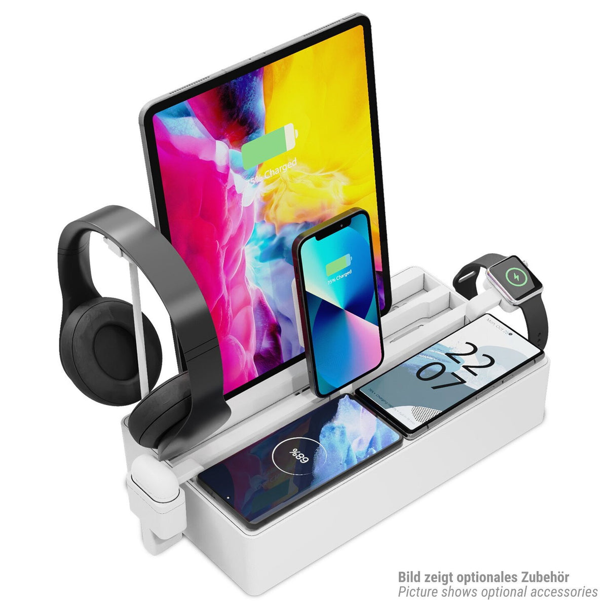Qi-Ladestation "Alldock Pro Max" – Weiß · 6× USB-C · 160 W | Alldock
