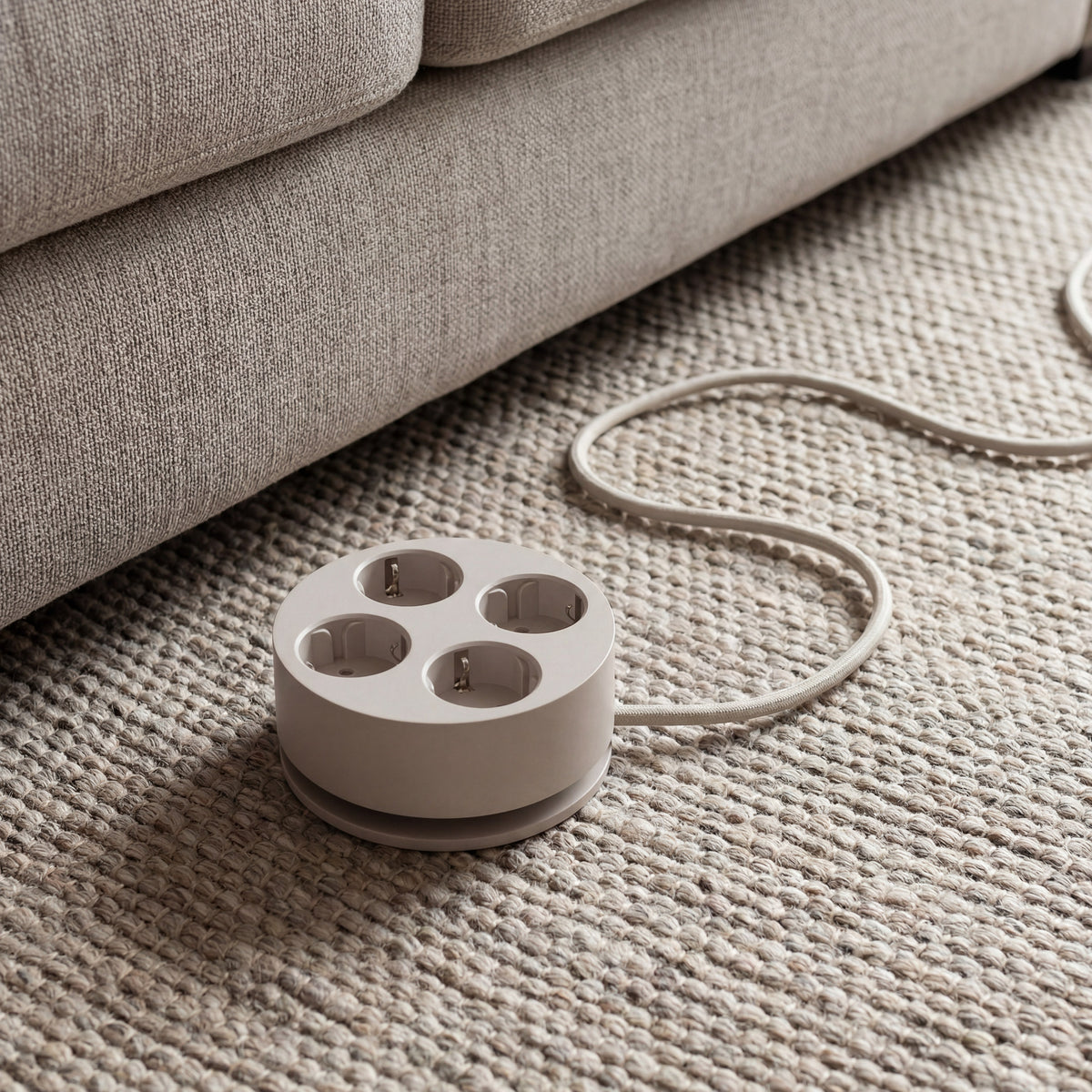 Power Strip Circular C2 – 4 Sockets Round, Ø 12.4 cm | Cords