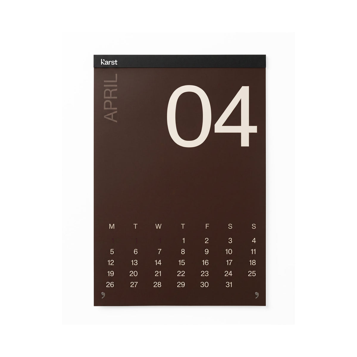 Monats-Wandkalender 2027 – Steinpapier · A2 · 42×60 cm | Karst