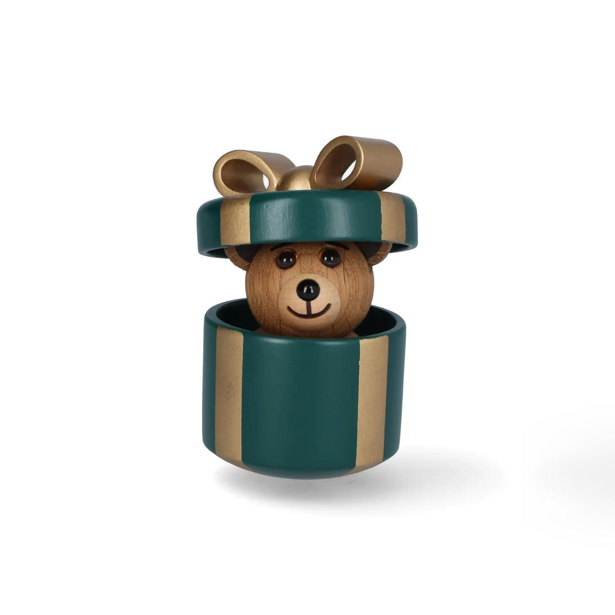 Holz-Teddybär "Gifting Teddy" – Buche · Grün-Gold | Spring Copenhagen