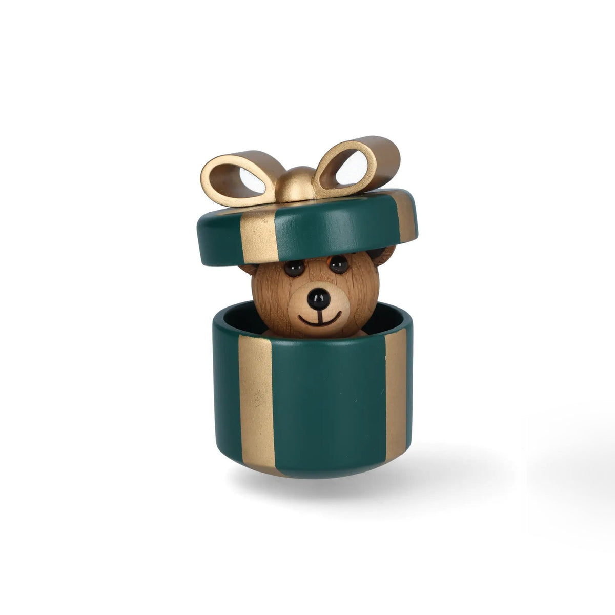Holz-Teddybär "Gifting Teddy" – Buche · Grün-Gold | Spring Copenhagen