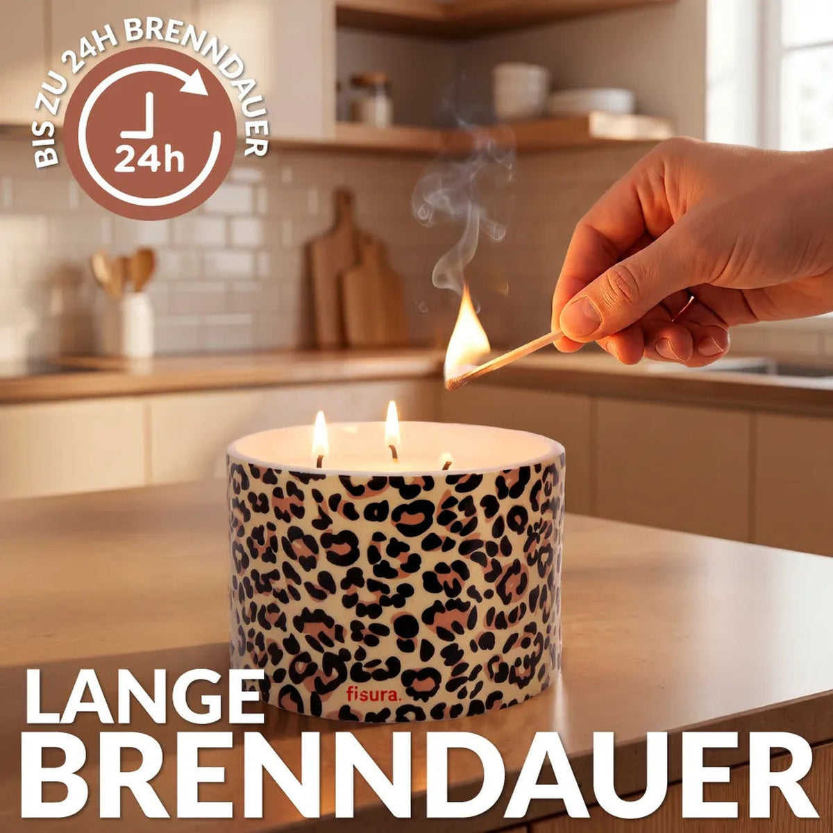 Duftkerze Leopard – Keramik · Zeder & Balsam | Fisura
