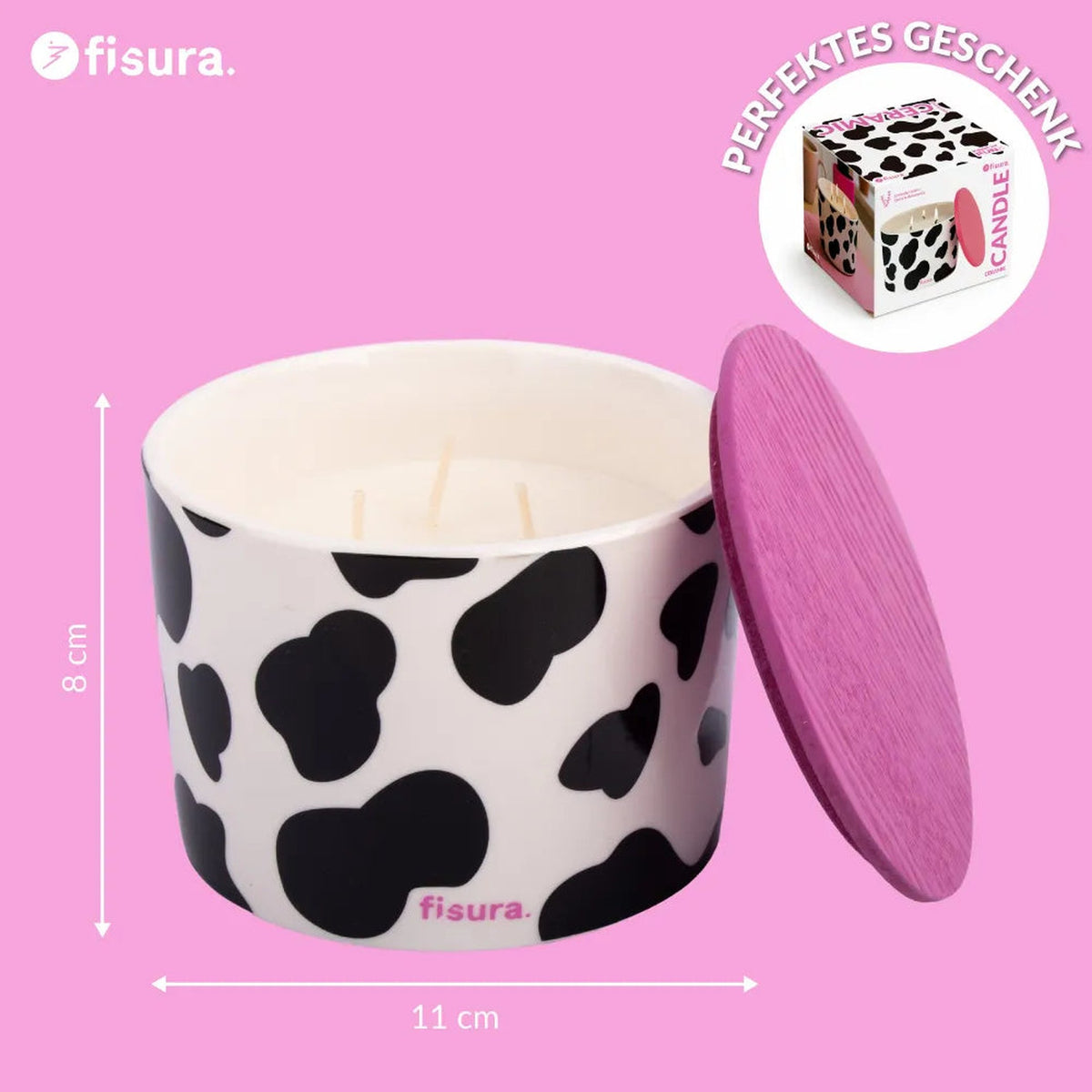Duftkerze Kuh – Keramik · Lavendel | Fisura