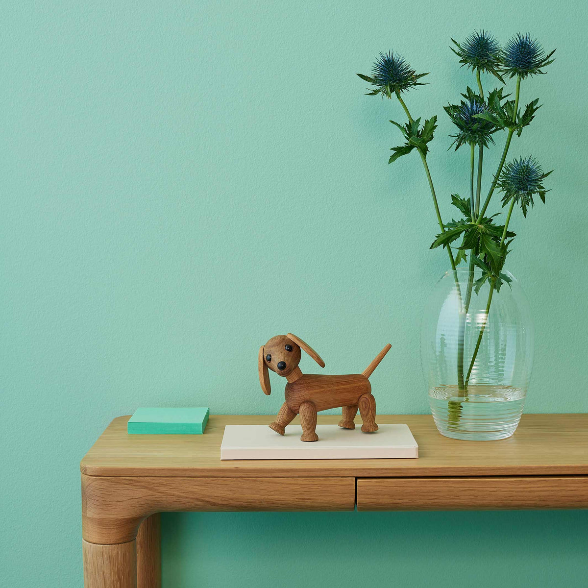 Wooden Dachshund Puppy Amigo – Mahogany · 15 cm | Spring Copenhagen