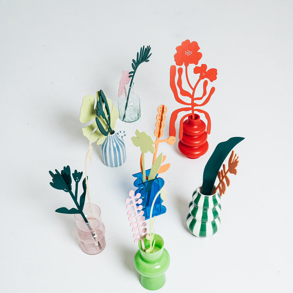 BOUQUET OF FLOWERS - Holzblumen & -blätter - 3er-Set aus Mohn, Ringelblume & Monstera | milin