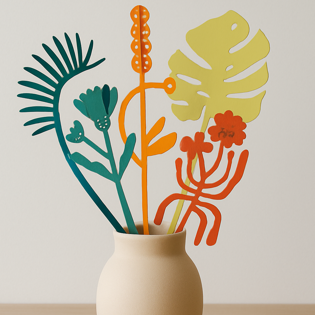 FLOWERS - Holzblumenstrauß - Set aus 3x Blumen & 2x Blätter | milin