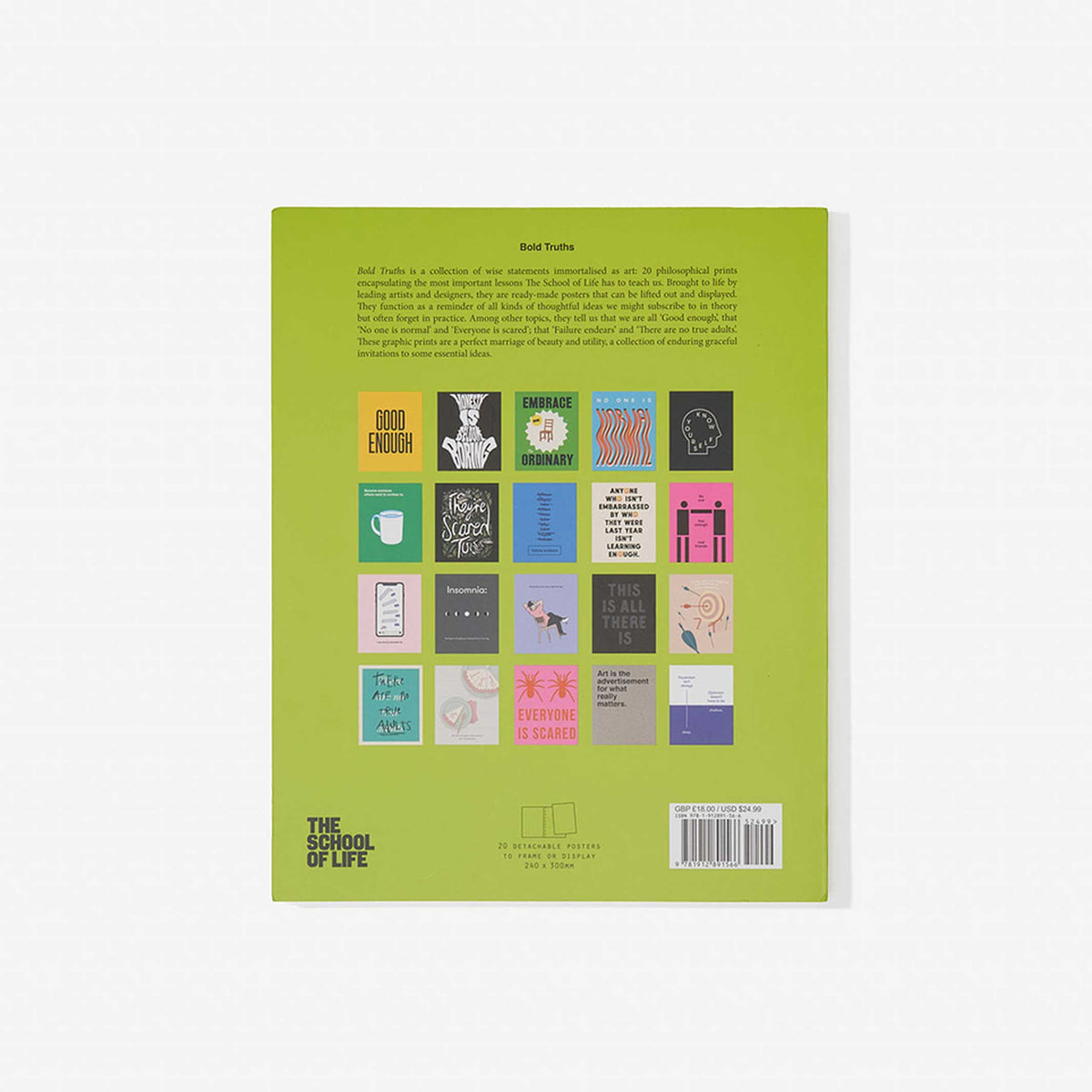 BOLD TRUTHS - Livre d'affiches avec 20 estampes philosophiques - Édition anglaise | L'école de la vie