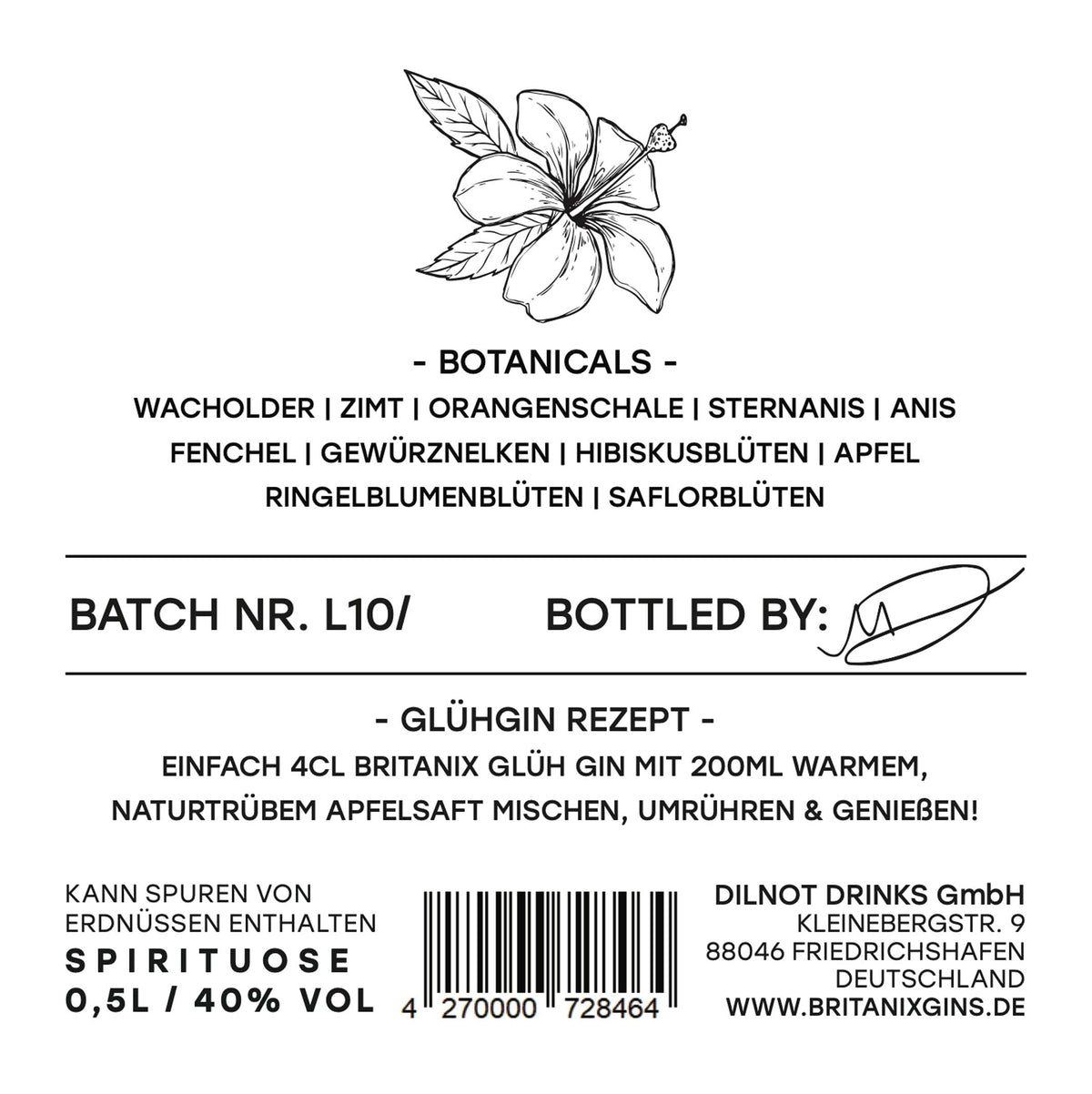 Winter GLÜH GIN - 500ml - 40%VOL | Britanix Gins