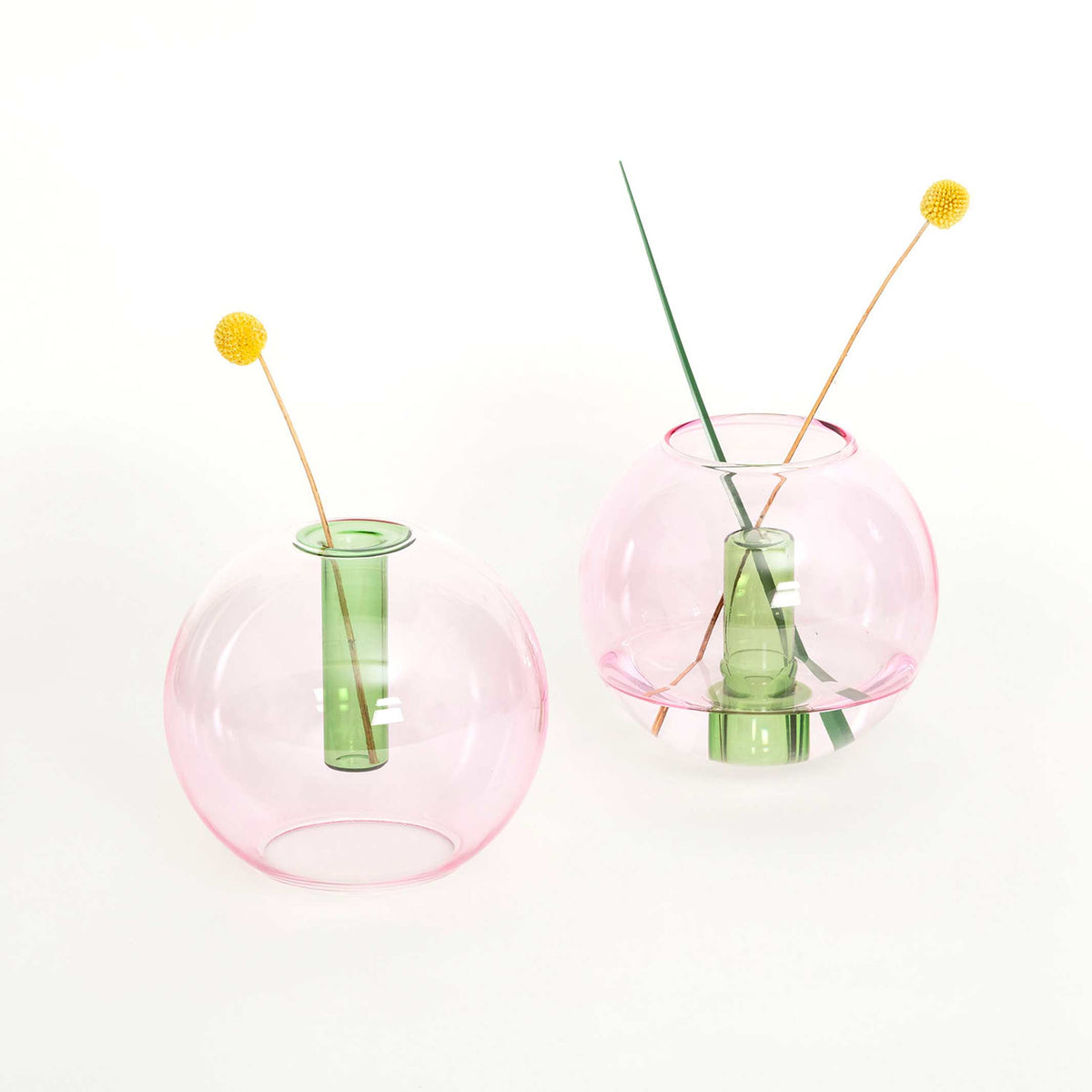 BUBBLE VASE - Glas-Vase - Pink & Grün | Block Design