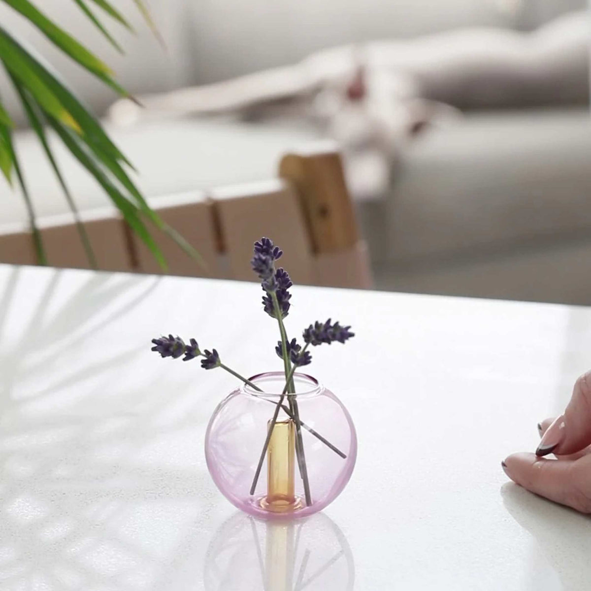 BUBBLE VASE Mini - Glas-Vase - Lila & Orange | Block Design