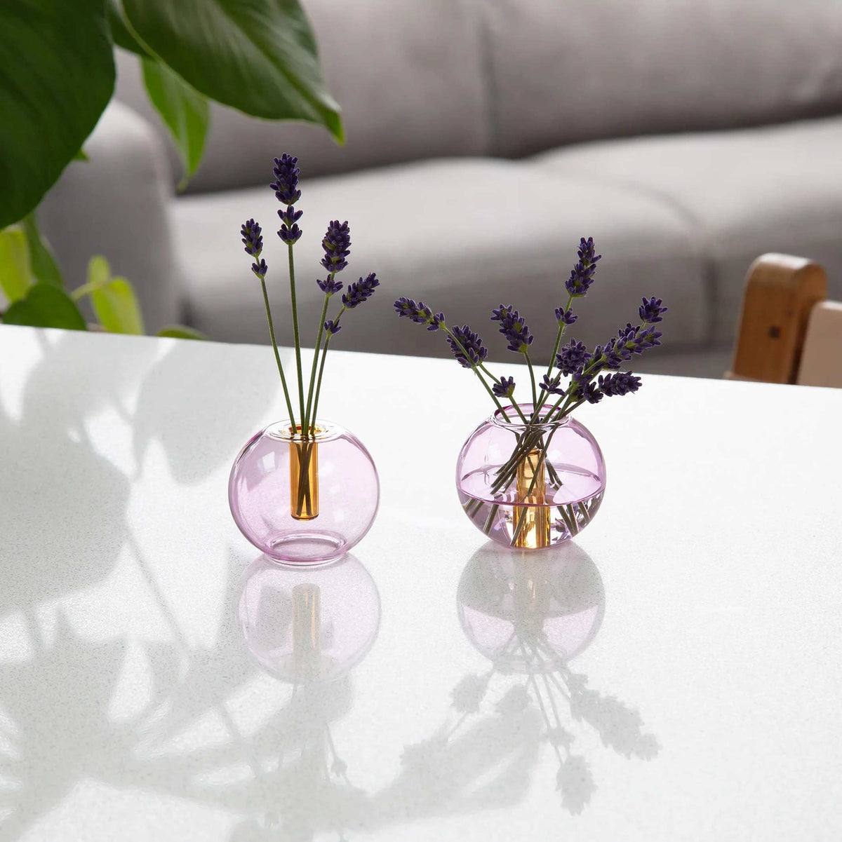 BUBBLE VASE Mini - Glas-Vase - Lila & Orange | Block Design