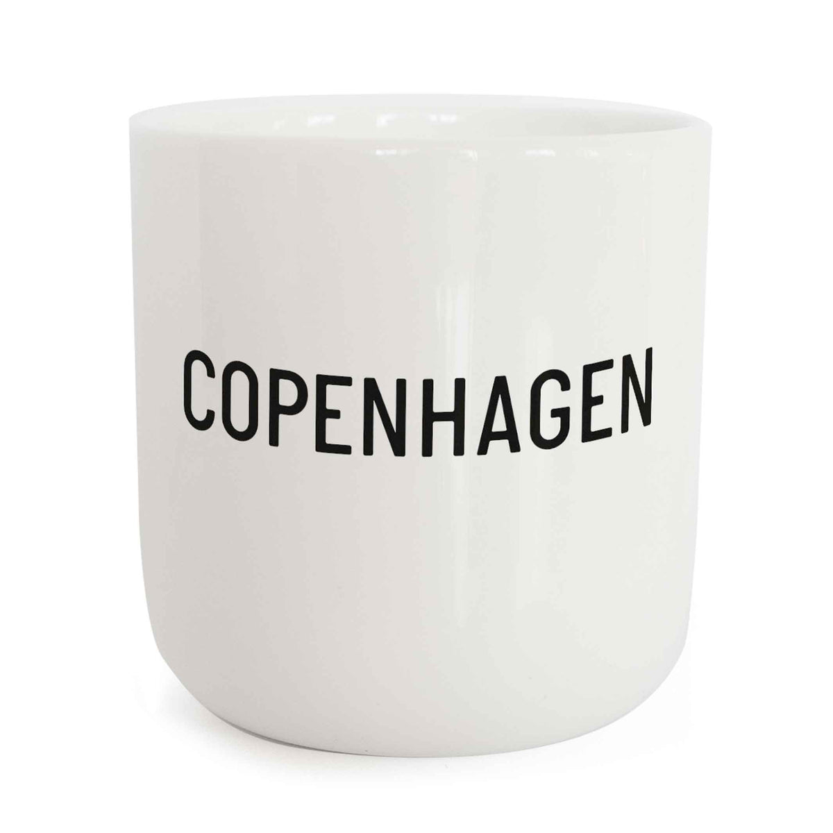 COPENHAGEN | weisser Kaffee- & Tee-BECHER mit schwarzer Typo | City Collection | PLTY