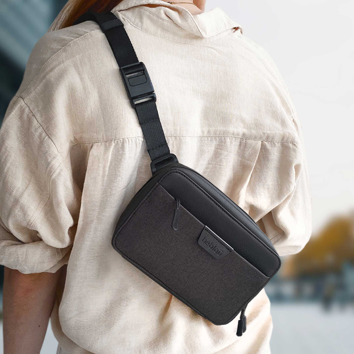 CROSS POUCH - Technik-Organizer-Tasche - verstellbarer Gurt | beblau