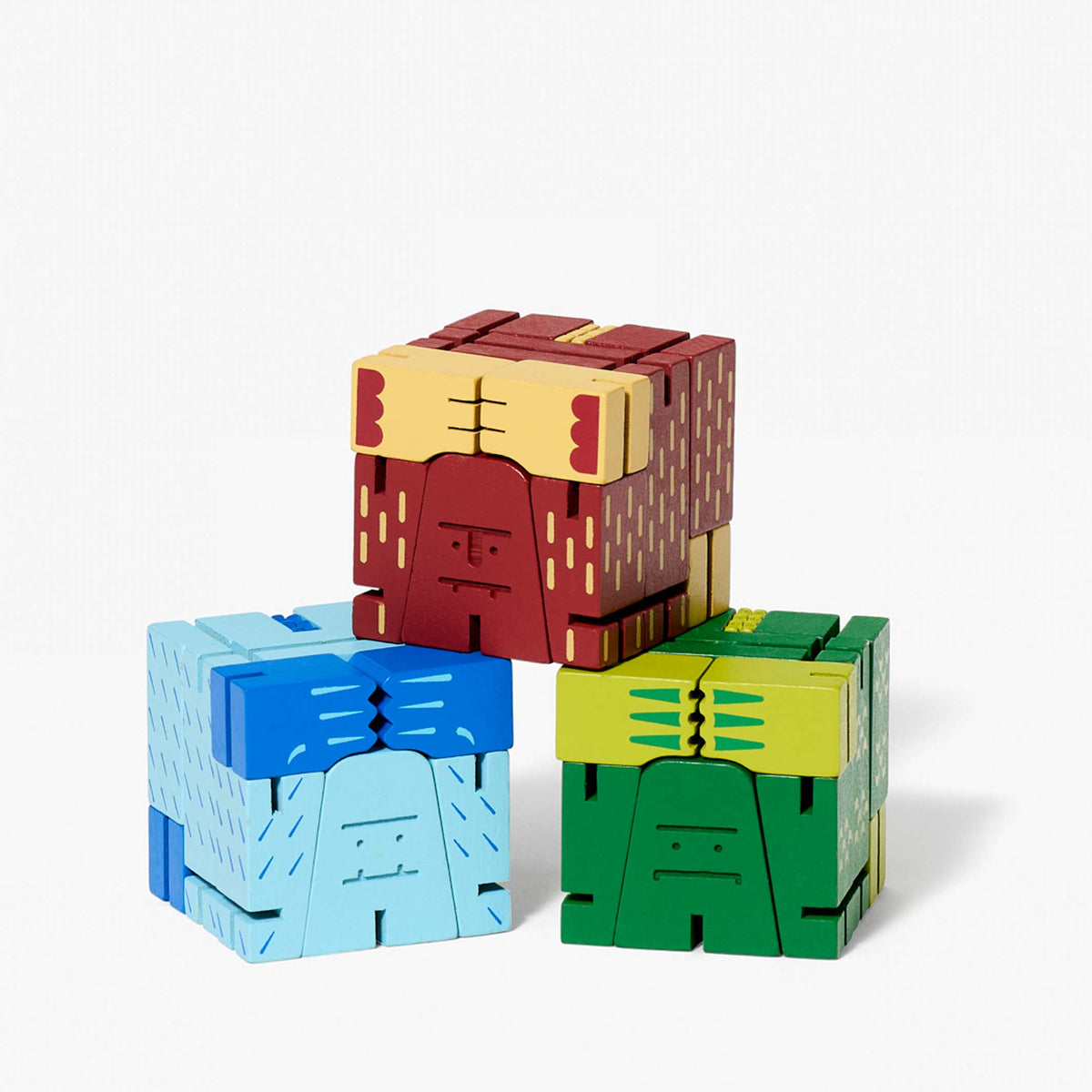 CUBEBOT CRYPTOIDS SWAMP CREATURE - Green 3D Puzzle Robot - Small | David Weeks | Areaware