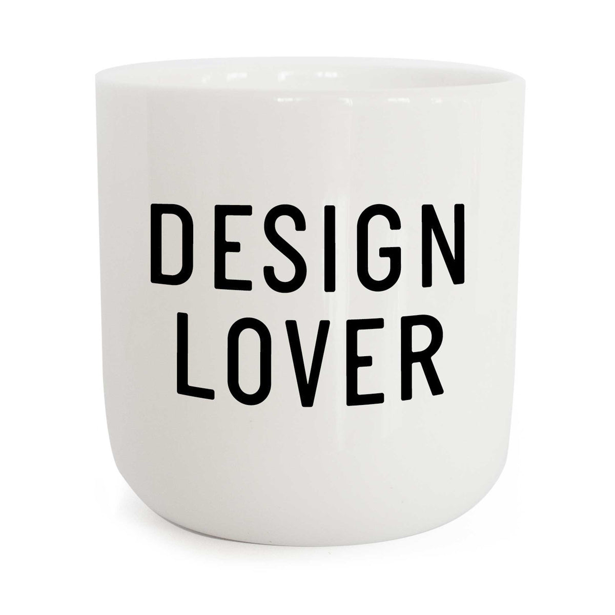AMOUREUX DU DESIGN | tasse à café et à thé blanche avec typographie noire | PLTY